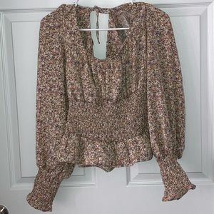 She + Sky Smocked Floral Top